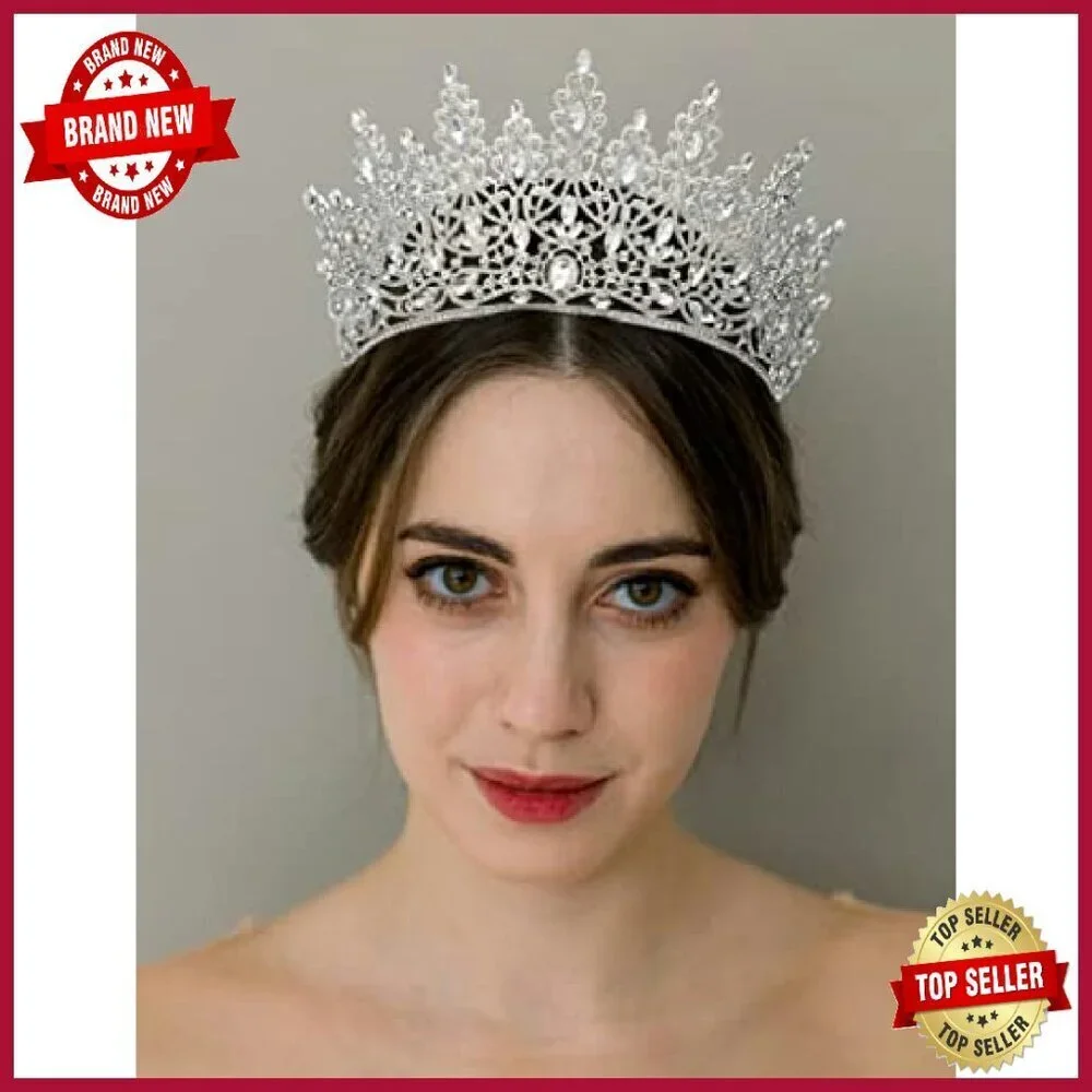 Crystal Tiara Crown for Women, Wedding Bride Headpiece, Prom Pageant Diadem